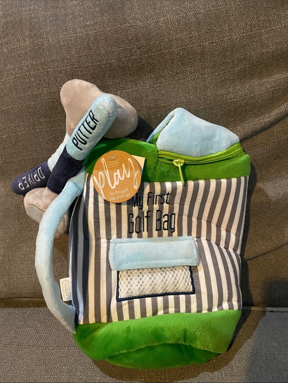MudPie My first golf bag plush with Clubs putter and driver